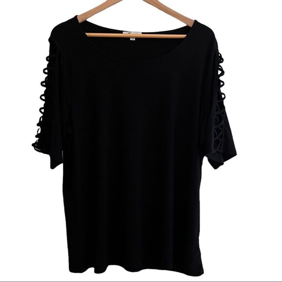 😊 3/$30 89th + Madison Cold Shoulder Top Size 1X EUC - Picture 7 of 9